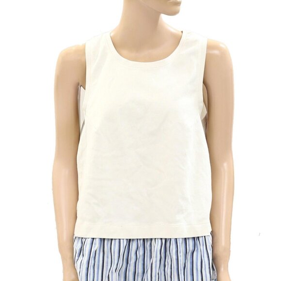 By Anthropologie Open-Back Twofer Tank Top Striped Ruffle Sleeveless S 270905 - Picture 6 of 9